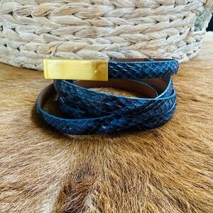 Gorgeous Deep Blue Python Wrap Belt by Leigh Elena (leighelena)